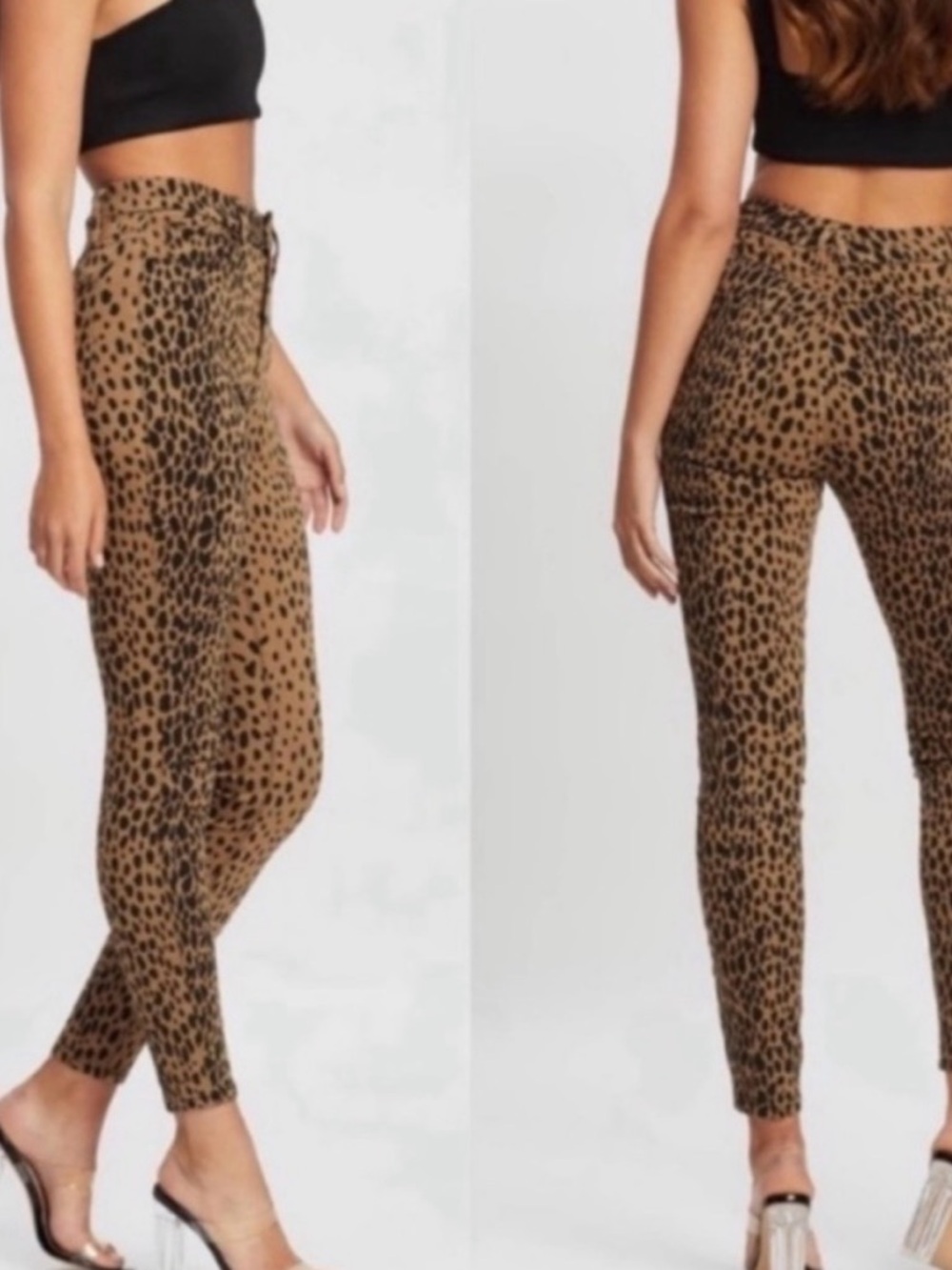 Good American brand Good Waist stretch Jeans in Leopard animal print